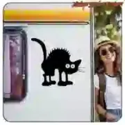 Pegatina de gato para moto y casco