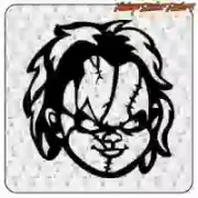 Pegatina Chucky de terror para cristal y superficies