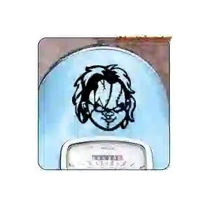Chucky-Horroraufkleber für Glas und Oberflächen
