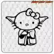 Pegatina Yoda Kitty inspirada en Star Wars
