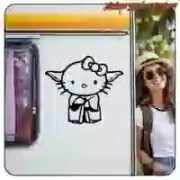 Pegatina Yoda Kitty inspirada en Star Wars