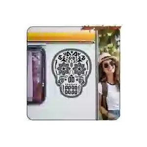 Autocollant crâne mexicain en vinyle