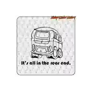 Autocollant camping-car «It's all in the rear»