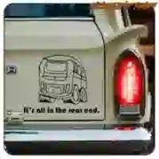 Camper-Aufkleber «It's all in the rear»