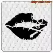 Kiss-Schädel-Aufkleber | Custom Culture Pin-Up