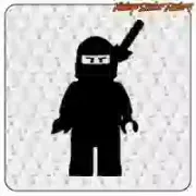 Pegatina Ninja Lego friki de los años 80
