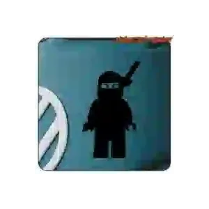 Geekiger Ninja-Lego-Aufkleber der 80er