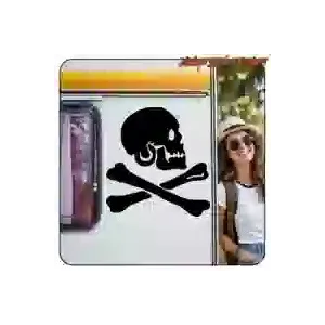 Sticker Tête de Mort Pirate Custom Culture