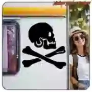 Custom Culture Piraten-Schädelaufkleber