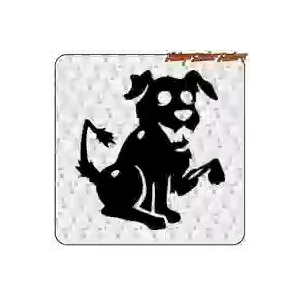 Pegatina de perro en vinilo de corte