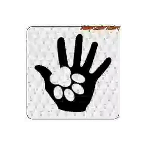 Pegatina huellas persona y perro