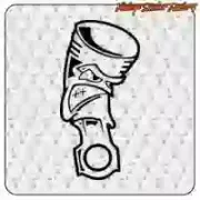 Racing piston sticker in cut vinyl