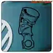 Pegatina de pistón racing en vinilo de corte