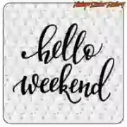 Sticker HELLO WEEKEND | Vintage Sticker Factory