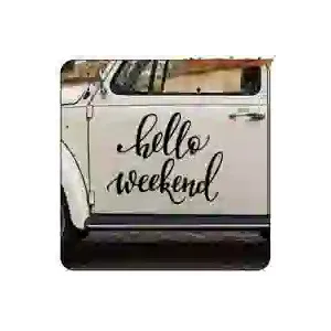 HELLO WEEKEND Sticker | Vintage Sticker Factory