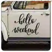 Sticker HELLO WEEKEND | Vintage Sticker Factory