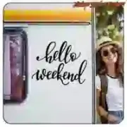 HELLO WEEKEND Sticker | Vintage Sticker Factory