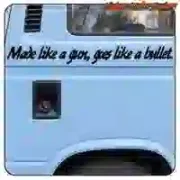 Café racer MADE LIKE A GUN GOES LIKE A BULLET Sticker