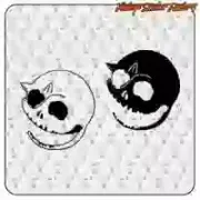 Katzen-Totenkopf-Aufkleber | Dekorfolie