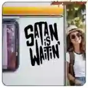 Pegatina «SATAN IS WAITIN'» Custom Culture