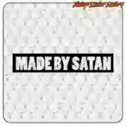 Autocollant MADE BY SATAN pour moto custom