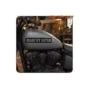 Pegatina MADE BY SATAN para moto custom