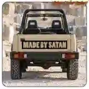 Pegatina MADE BY SATAN para moto custom