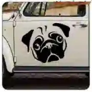 PUG-Aufkleber für Motorrad, Helm und Deko