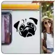 Sticker PUG pour moto, casque et décoration