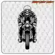 Cafe Racer Skull Sticker | Motorcycle Vinyl