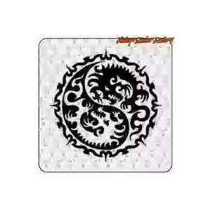Ying-Yang dragon sticker | Vintage Sticker Factory