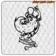 Autocollant Old School Skater skate classique