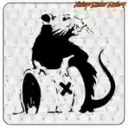 Banksy-Ratte-Aufkleber im Street-Art-Stil
