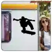 Sticker skateur skateboard en vinyle