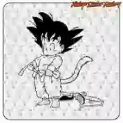 Goku-Aufkleber mit Kimono | Deko-Vinyl