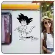Pegatina Goku con kimono | Vinilo decorativo