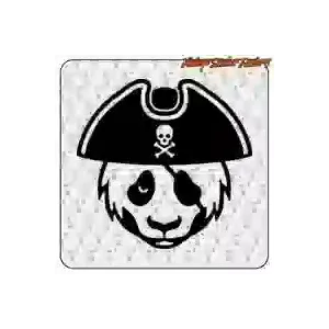 Panda Pirat Aufkleber aus geplottetem Vinyl