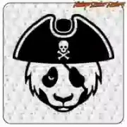 Panda Pirat Aufkleber aus geplottetem Vinyl