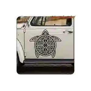 Sticker tortue surf en vinyle décoratif