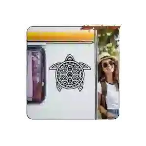 Pegatina de tortuga surf en vinilo decorativo