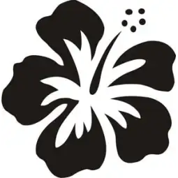 Pegatina FLOR HAWAIANA HIBISCUS. Pegatinas surferas.