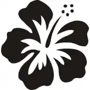 Black silhouette of a Hawaiian hibiscus flower design