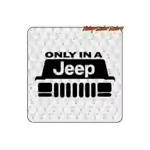 Autocollant décoratif «ONLY IN A JEEP»
