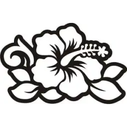 Pegatina FLOR HAWAIANA HIBISCUS. Pegatinas surferas.