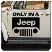 Pegatina «ONLY IN A JEEP» | Vinilo decorativo