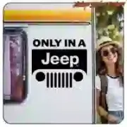 Pegatina «ONLY IN A JEEP» | Vinilo decorativo