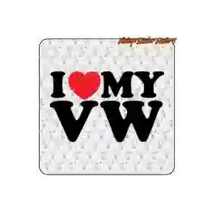 Pegatina I LOVE MY VW para coche y cristal