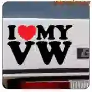 Autocollant I LOVE MY VW pour voiture et vitre