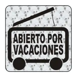 Sticker Abierto por vacaciones 2