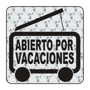 Sticker Abierto por vacaciones